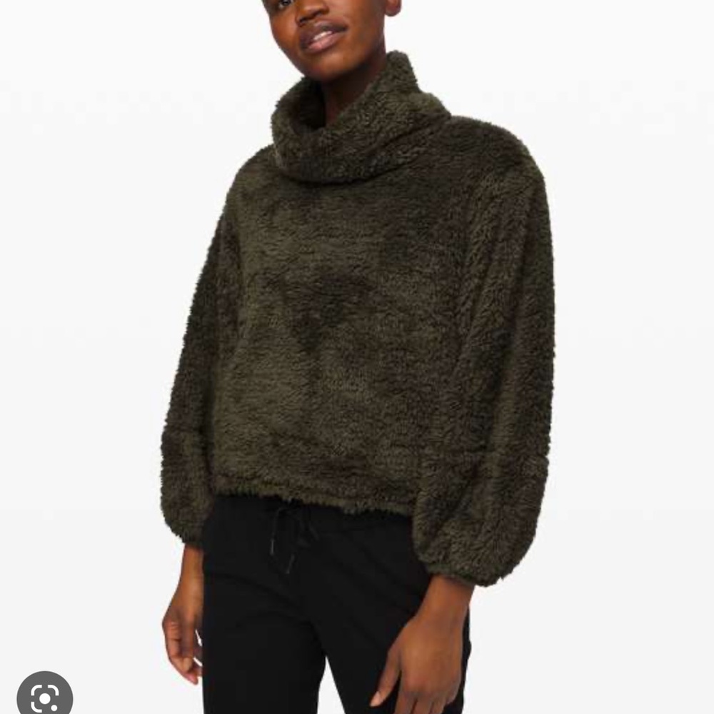 LULULEMON SHERPA WARMTH PULLOVER OLIVE GREEN